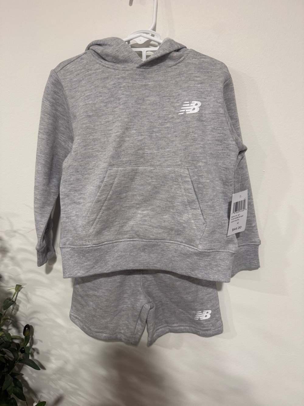 New Balance Kids Gray Hoodie and Shorts Set